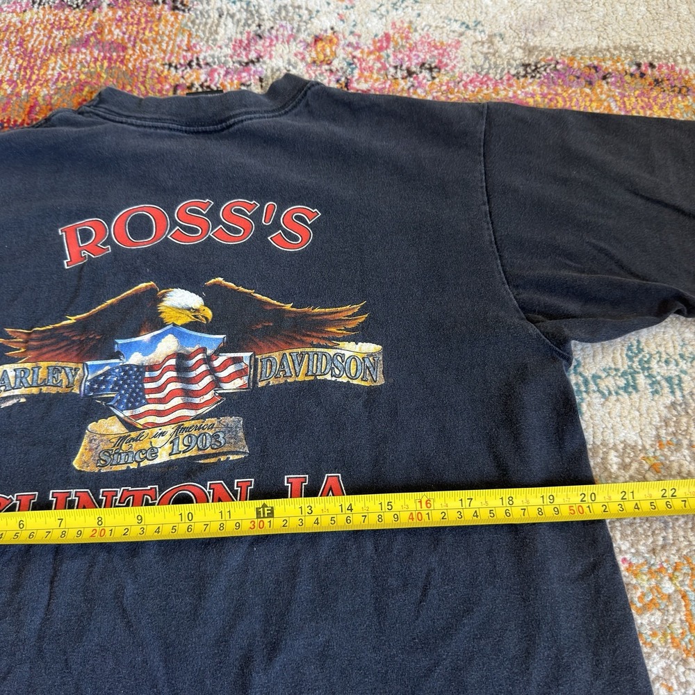 Vintage Y2K Harley-Davidson Biker T-Shirt Eagle Clinton IA Large - Picture 7 of 8